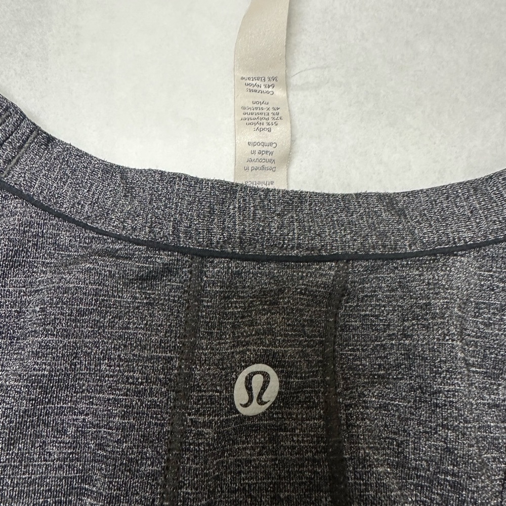 Lululemon Pace Perfect Tank Heathered Gray black - Picture 3 of 5